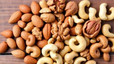 مكسرات متنوعة تحتوي على فيتامين د